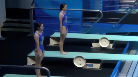 成都大运会跳水项目女双3米板决赛，中国组合陈佳杨睿琳成功夺金