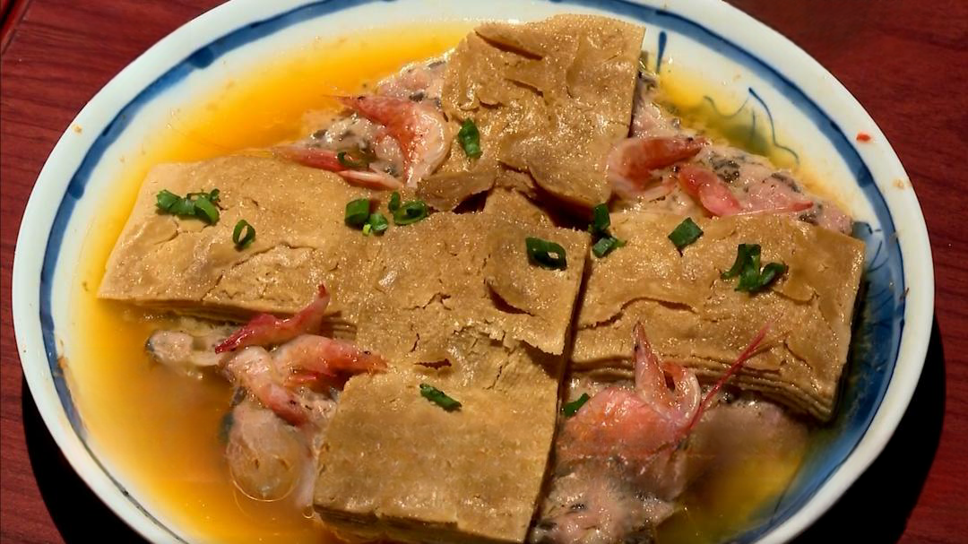 人气美食 天山路绍兴菜 霉千张蒸肉饼