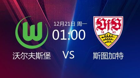 德甲联赛 20/21赛季 2020-2021德甲联赛第13轮 沃尔夫斯堡VS斯图加特