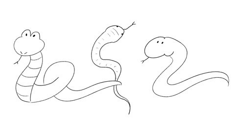 白白侠画画 简笔画：蛇（十二生肖之六）