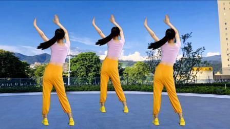 大众燃脂健身操，原地扭腰瘦身操，背面演示