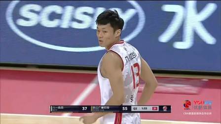 CBA 18/19赛季 八一VS广厦第二节：胡金秋15分6板，单节八一39-57广厦比分落后太多