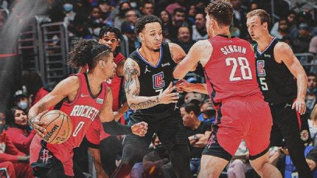 2021-2022赛季NBA集锦 肯纳德25分&8记三分 快船31分大胜送火箭7连败