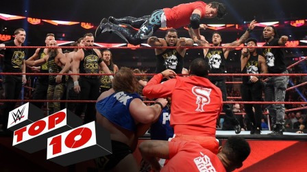 WWE RAW 2019 【RAW 11/18】十大精彩瞬间 女汉子对保安动拳头 红蓝黄三方混战