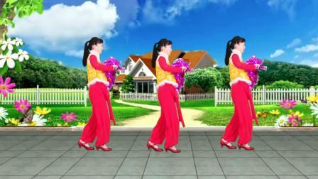 贺岁新舞广场舞《虎年好运来》喜庆欢快，正背面演示