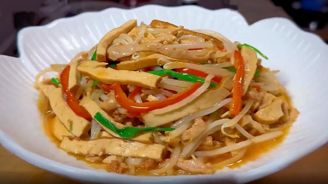 人气美食 秋季餐桌家常菜 豆芽炒香干