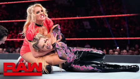 WWE RAW 2019 【RAW 04/15】莱西边绳跳转圆月 压制娜塔