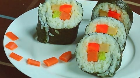 海豚波波聚乐部 波波亲子美食 彩色紫菜卷