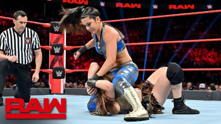 WWE RAW 2019 【RAW 07/08】争分夺秒赛第一场，贝莉遇强敌莎拉罗根，耗时4分32秒