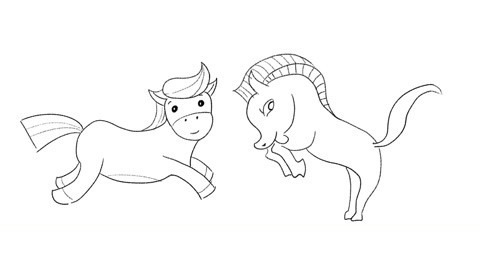 白白侠画画 简笔画：马（十二生肖之七）