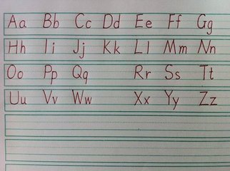 二十六个字母的大写,加格子